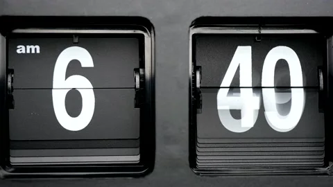 Flip clock Startime 06.00 am. Stock Footage 147701962