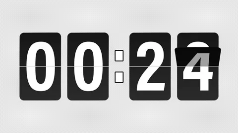 Flip Clock Stopwatch with a Countdown from 30 Seconds to 0 Seconds Stock Footage 341501401