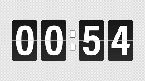 Flip Clock Stopwatch with a Countdown from 60 Seconds to 30 Seconds Stock Footage 341501400