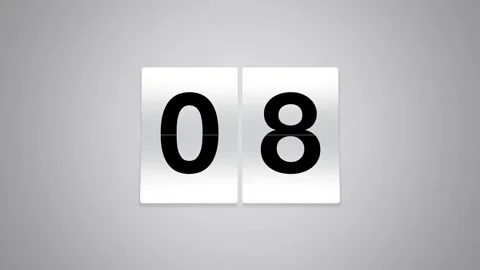 Flip countdown from 10 to 0 seconds with number animation Видео 313860072