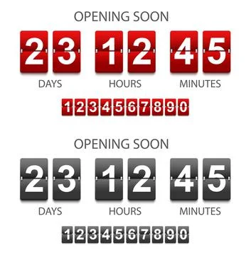 Flip countdown clock counter time chronometer Stock Illustration