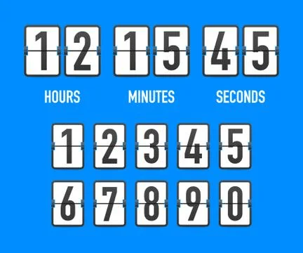 Flip countdown clock counter timer. Vector time remaining count down flip boa イラスト素材