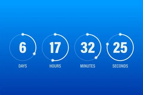 Flip countdown clock counter timer. Vector time remaining count down flip boa Stock-Illustration