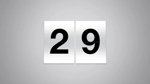 Flip countdown clock showing 30 seconds in retro style transition animation 스톡 동영상 313889529