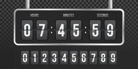 Flip countdown clock vector counter Stock Illustration