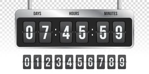 Flip countdown clock vector timer counter 스톡 일러스트