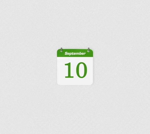 Flip date 10 to 11 September daily calendar page icon isolated Stock Footage 341559577