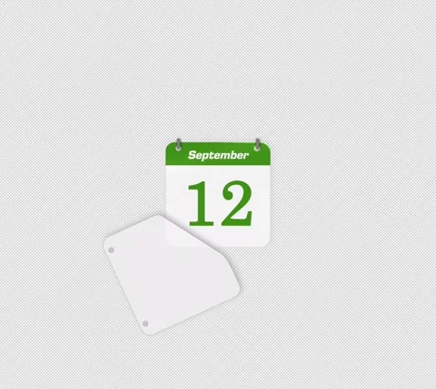 Flip date 11 to 12 September daily calendar page icon isolated Stock Footage 341559589