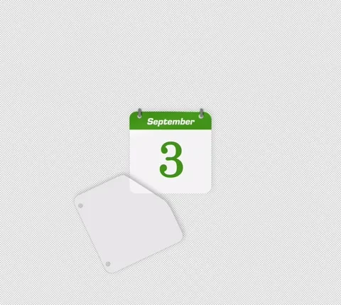 Flip date 2 to 3 September daily calendar page icon isolated Stock Footage 341559509