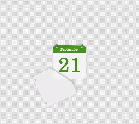 Flip date 20 to 21 September daily calendar page icon isolated Stock Footage 341559692