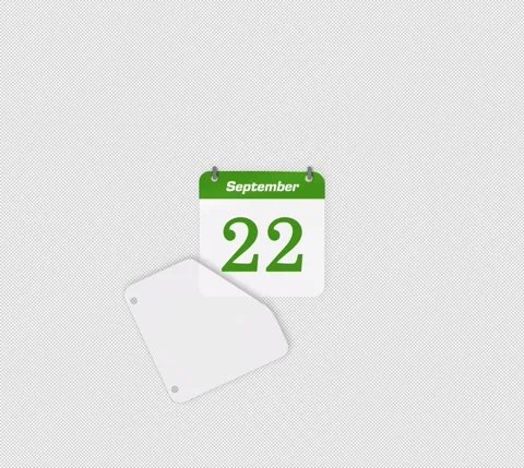 Flip date 21 to 22 September daily calendar page icon isolated Stock Footage 341559704
