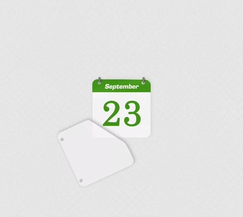 Flip date 22 to 23 September daily calendar page icon isolated Stock Footage 341559725