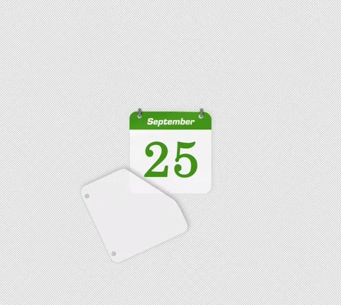 Flip date 24 to 25 September daily calendar page icon isolated 스톡 동영상 341559729