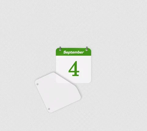 Flip date 3 to 4 September daily calendar page icon isolated Stock Footage 341559528