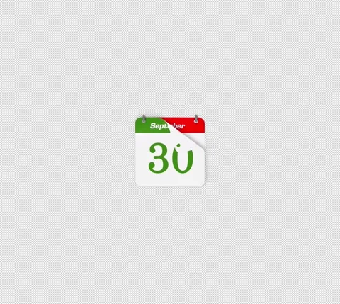 Flip date 30 September to October 1 daily calendar page icon isolated 스톡 동영상 341559794