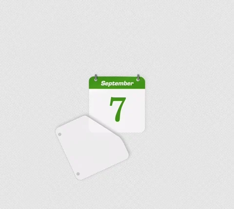 Flip date 6 to 7 September daily calendar page icon isolated Stock Footage 341559548