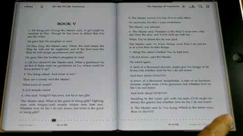 Flip English Book page on touch screen tablet computer ipad,Copy paste highligh Stock Footage