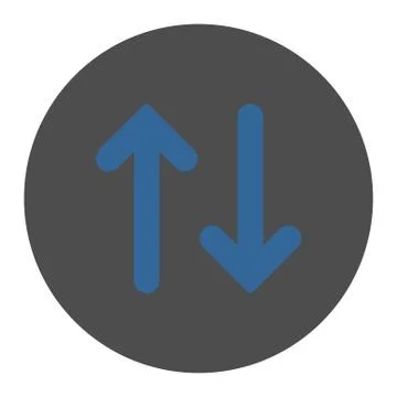 Flip flat cobalt and gray colors round button 스톡 일러스트