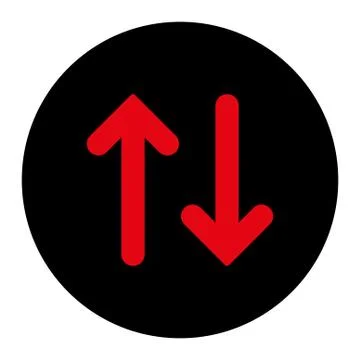 Flip flat intensive red and black colors round button Illustrazione stock