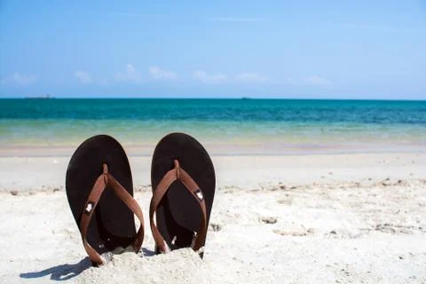Flip-flop on the beach Foto stock