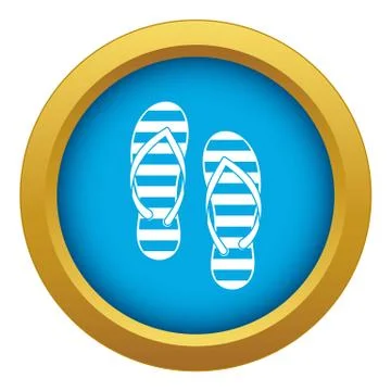 Flip flop icon blue vector isolated 스톡 일러스트