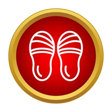 Flip flop icon representing summer vacation and beach footwear Stock Illustration