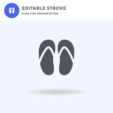 Flip Flop icon vector, filled flat sign, solid pictogram isolated on white, l 스톡 일러스트