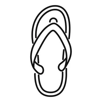 Flip flop line art representing summer footwear Stock Illustration