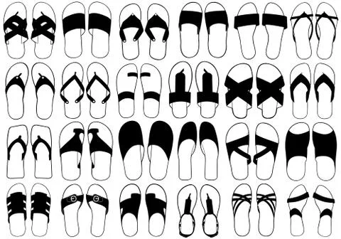 Flip flop set Stock Illustration