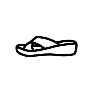 Flip flop shoe icon vector outline illustration 스톡 일러스트