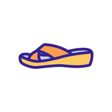 Flip flop shoe icon vector outline illustration 스톡 일러스트