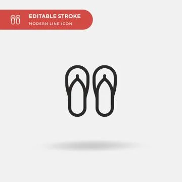 Flip Flop Simple vector icon. Illustration symbol design template for web mob 스톡 일러스트