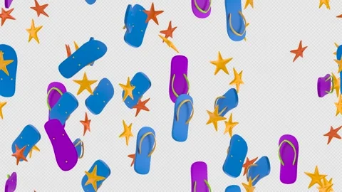 Flip Flop thongs transparent loop tile swirl with alpha channel. This is a Stock Footage 302279727