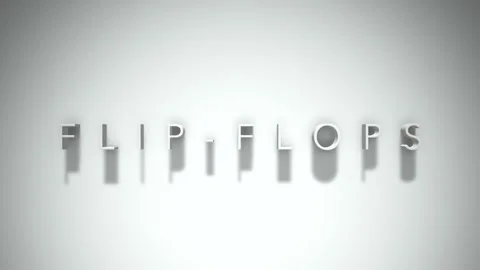 Flip flops 3D title animation with shadows on a white background Stock Footage 297796629
