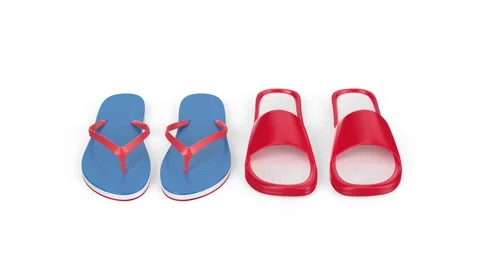 Flip flops and rubber slides Stock Footage 275885159