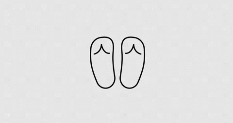 Flip flops animated outline icon with alpha channel Stock Footage 272229417