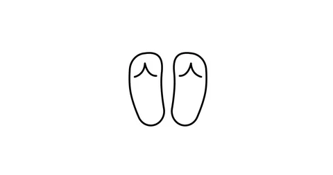 Flip flops animated outline icon Stock Footage 272229706