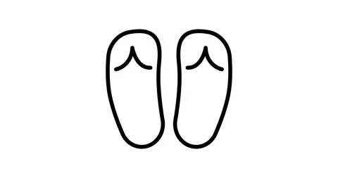 Flip flops animated outline icon Stock Footage 273163060