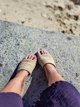 Flip-flops on the Beach Stock Photos