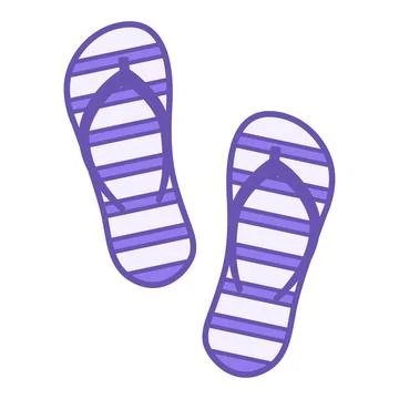 Flip Flops Colored Icon. Summer Shoes Vector Icon. Vacation and Clothes Conce Stock Illustration