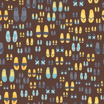 Flip flops design vector illustration seamless pattern beach casual footwear Stock Illustration