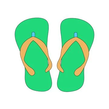 Flip-flops in doodle style. Stock Illustration