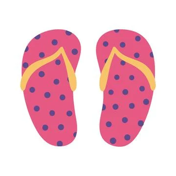 Flip flops with dots hand drawn illustration Stock Illustration