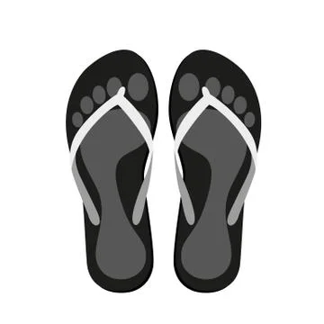 Flip flops with with footprints pictogram isolated on a white background Stock-Illustration