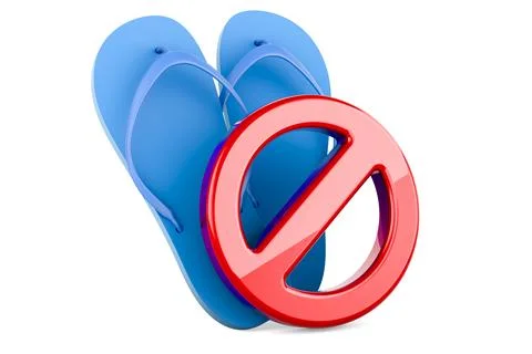 Flip-flops with forbidden symbol. 3D rendering Stock Illustration