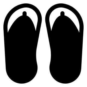 Flip flops glyph icon vector illustration isolated on white background Stock Illustration