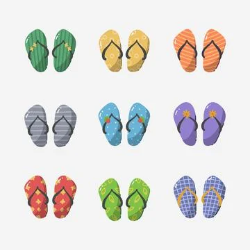 Flip flops hand drawn vector illustration Stock Illustration