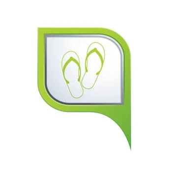 Flip flops icon green pointer Stock Illustration