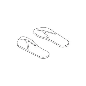 Flip flops icon, isometric 3d style Stock Illustration