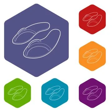 Flip flops icon, isometric 3d style Stock Illustration